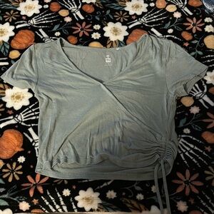 Sage green cropped shirt (pacsun)